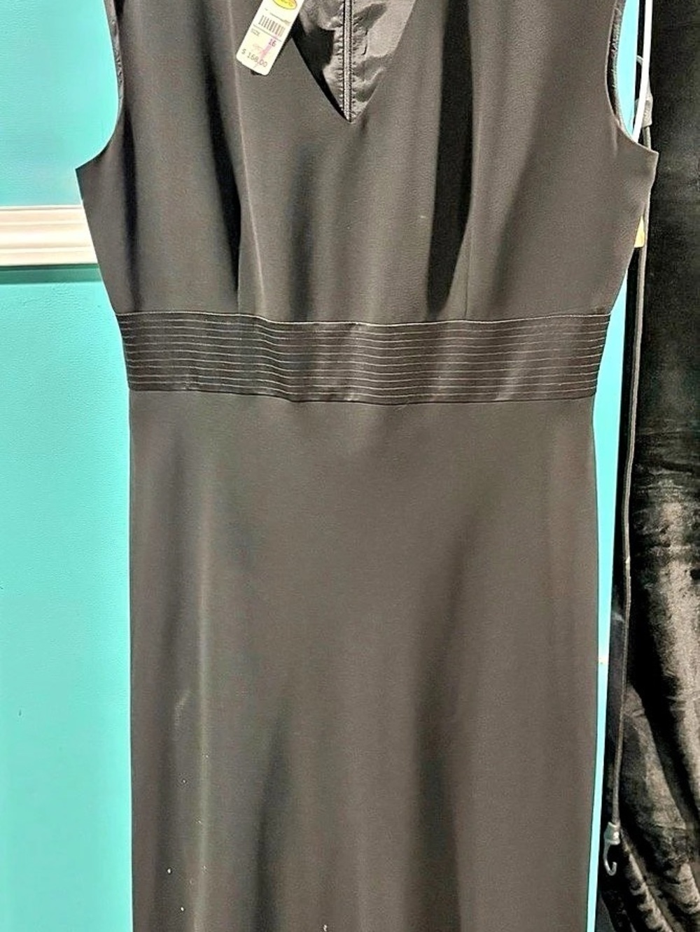 Talbots Black V-Neck Dress Size 16 NWT